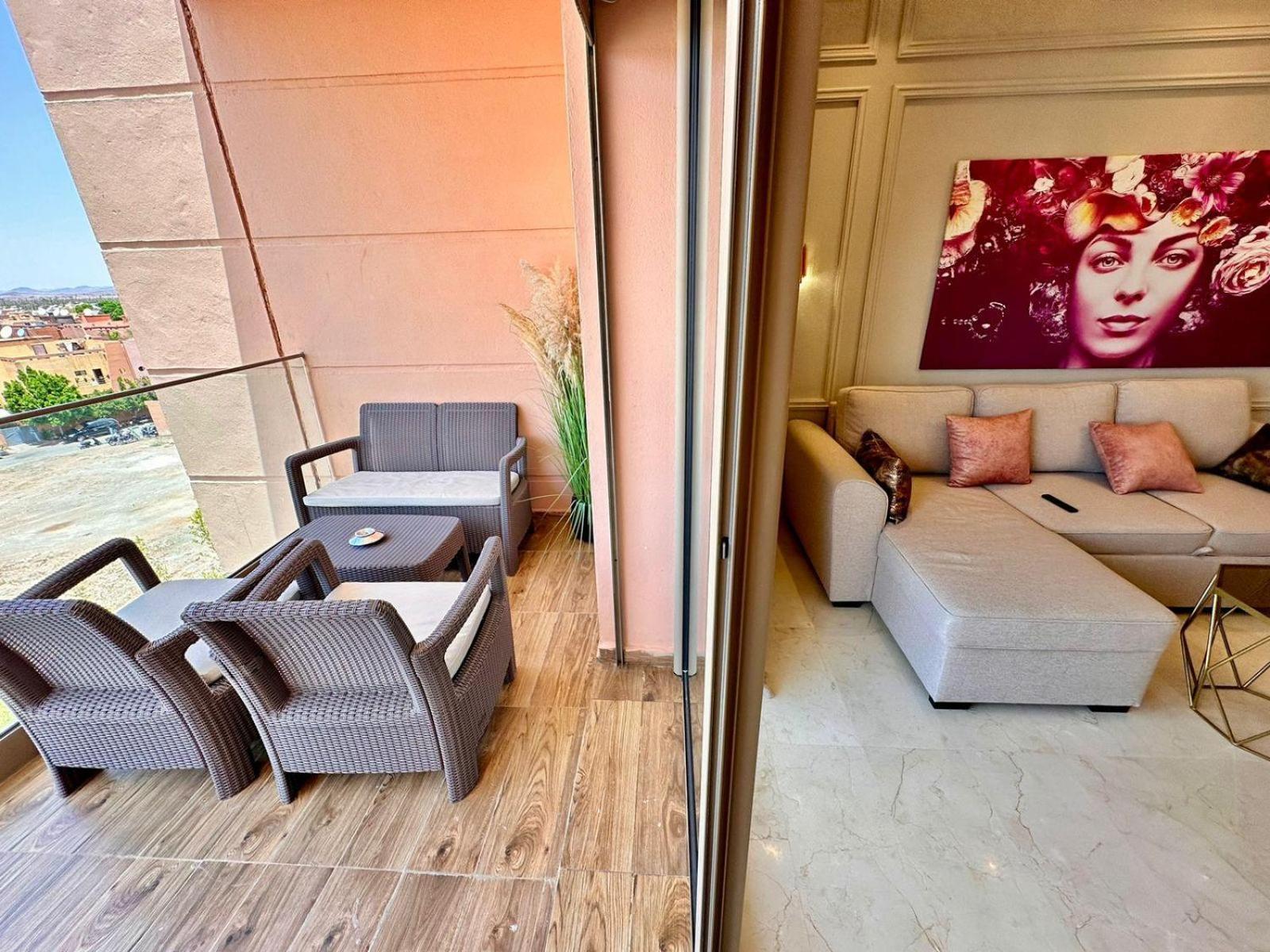 Appartement Luxueux Avec Piscine 10 Minutes Du Centre Ville Marrakesh Bagian luar foto